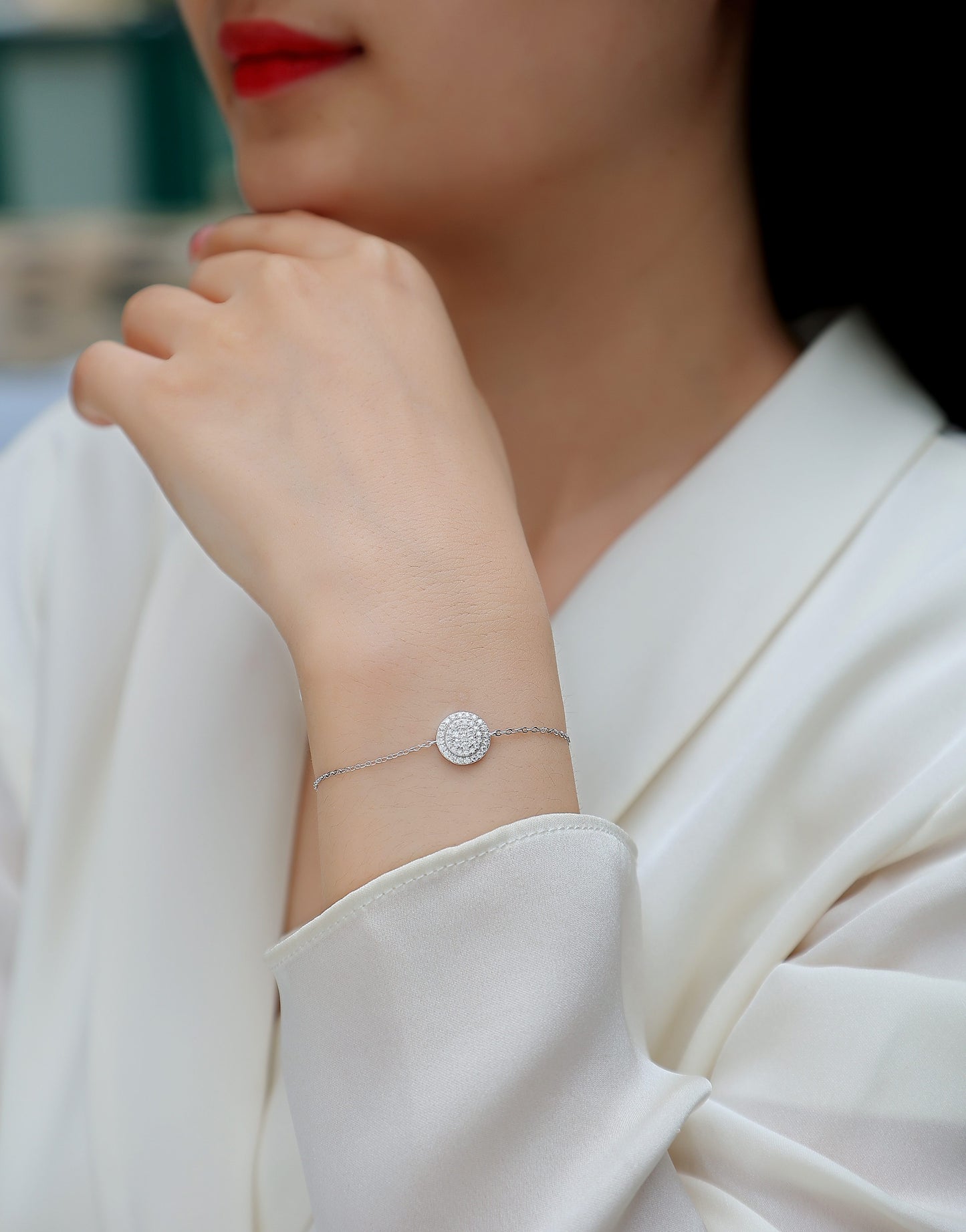 Chain Of Wealth - S925 Platinum Plated Moissanite Bracelet Set