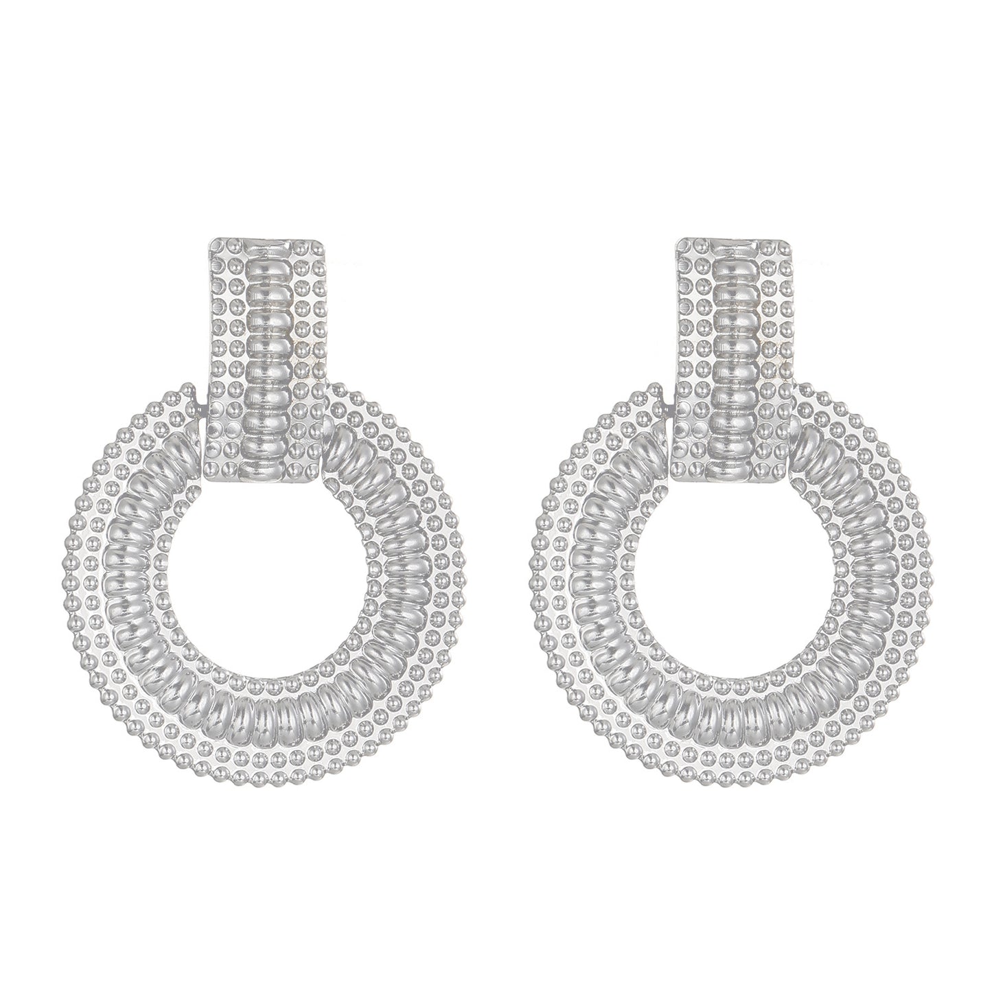 Retro Hollow Round Earrings – Statement Geometric Design