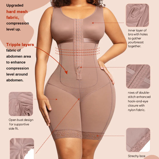 Full Body Shapewear with Tummy Control and Chest Support