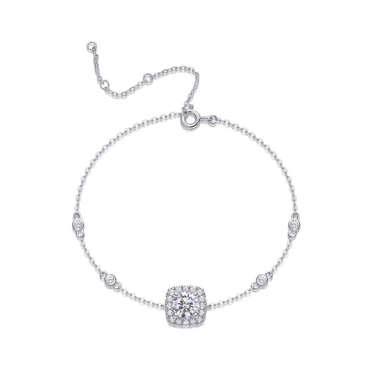 Long-Lasting Love - S925 Platinum Plated Moissanite Bracelet Set