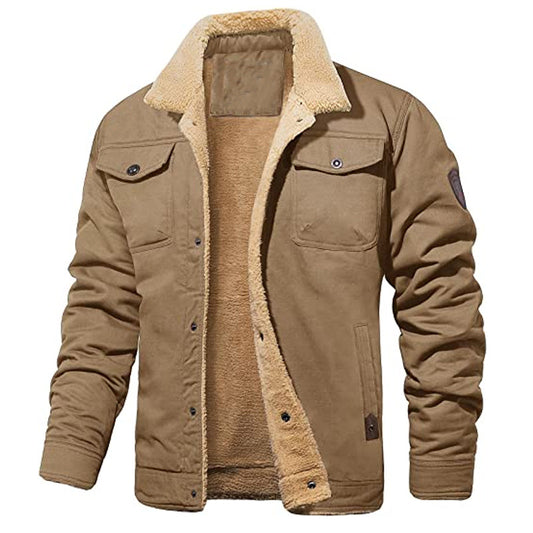 Men Military Style Multi-Pocket Padded Jacket