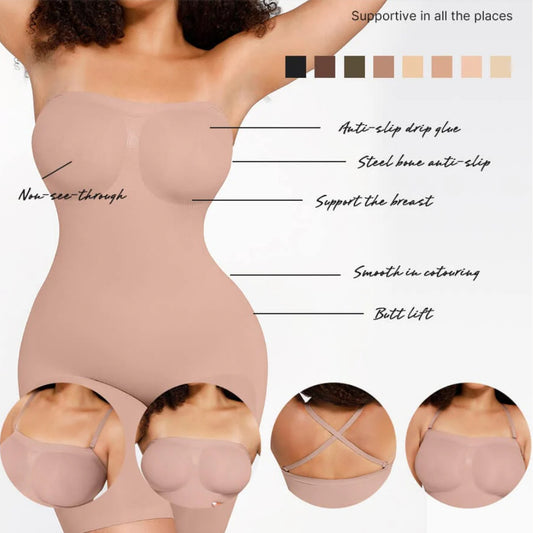 Strapless Tummy Control Shapewear with Butt Lift